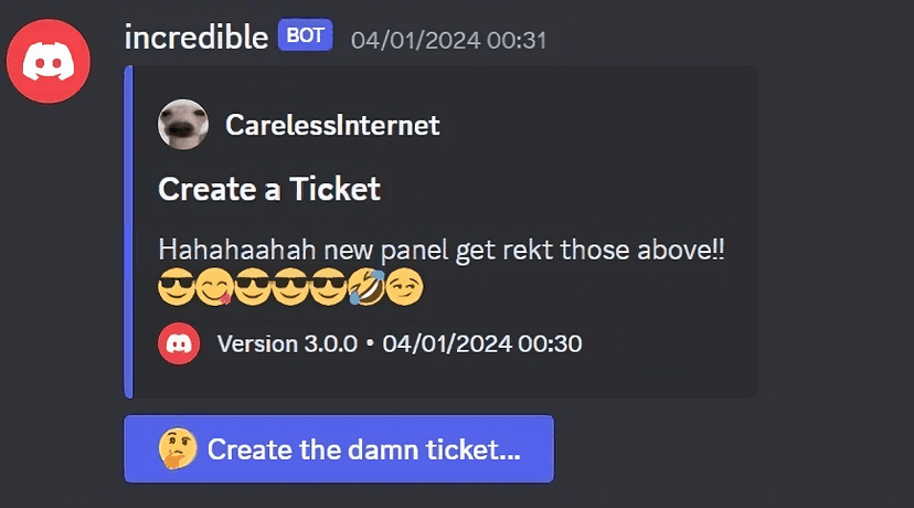 Bild på stödbiljettpanelen.